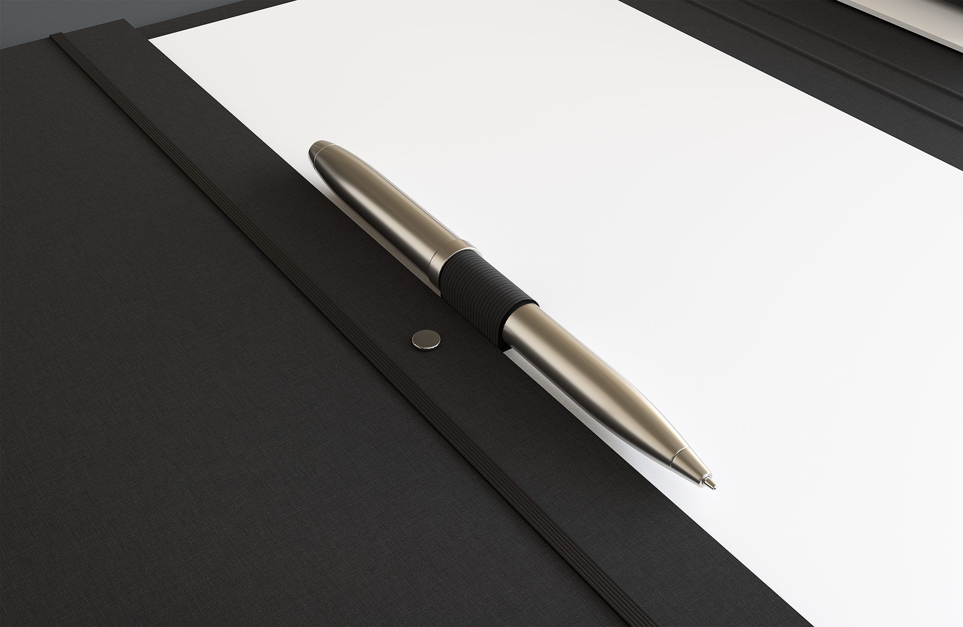 Presentation folder with document pocket and pen holder