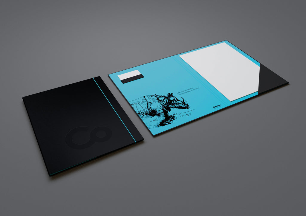 Premium Presentation Folders: Discover Model A1 with a Leather Fibre and Printed Interior Combination
