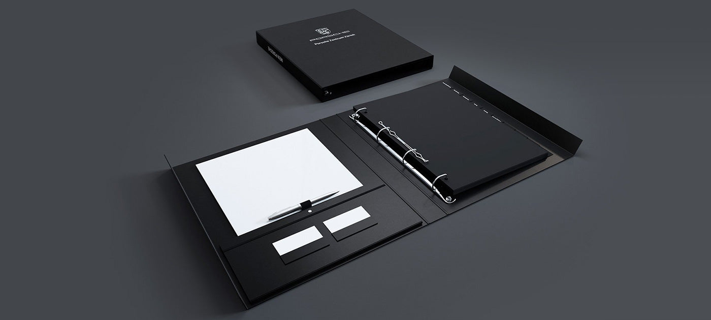 Custom ring binder with printed cover and premium paper finish