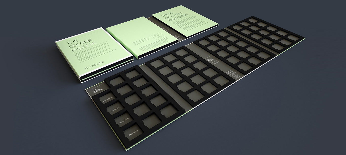Luxury sample folder with custom foam insert for product presentation